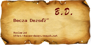 Becza Dezső névjegykártya