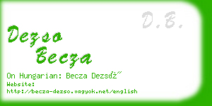 dezso becza business card